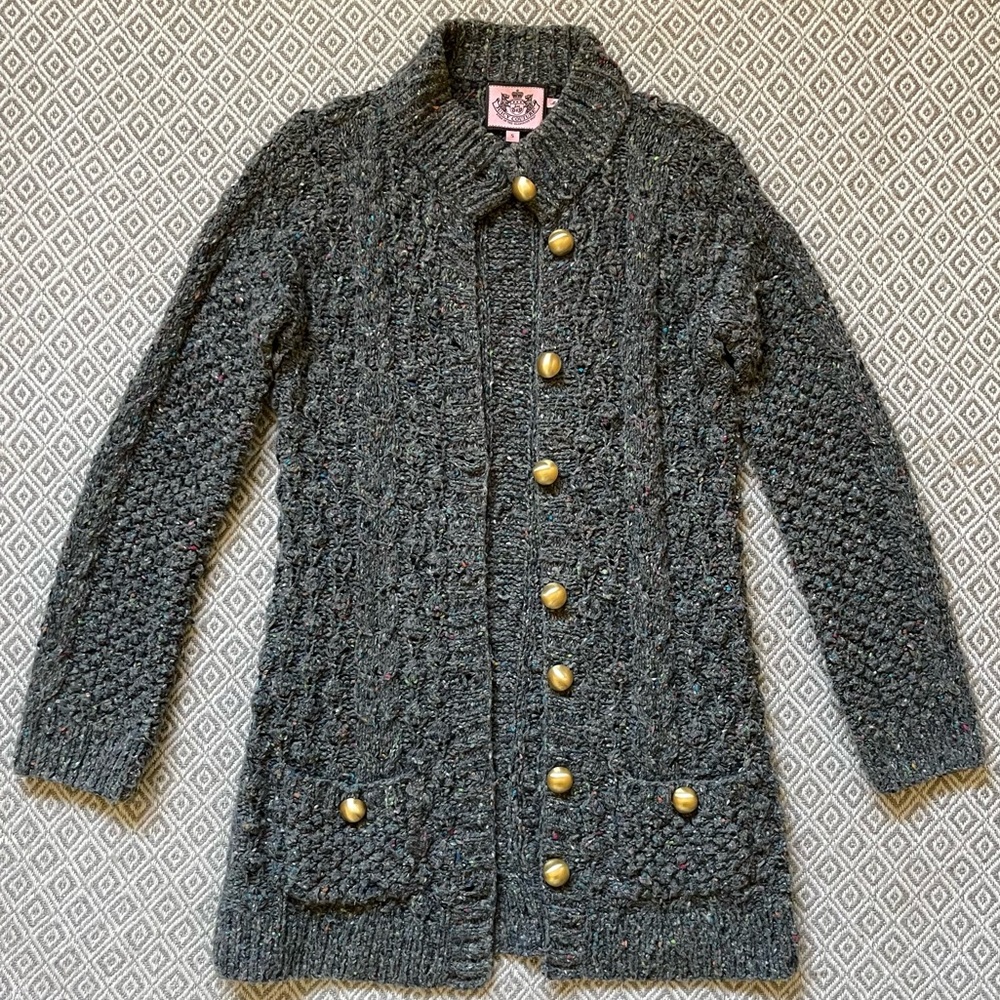 JUICY COUTURE - gray knit cardigan